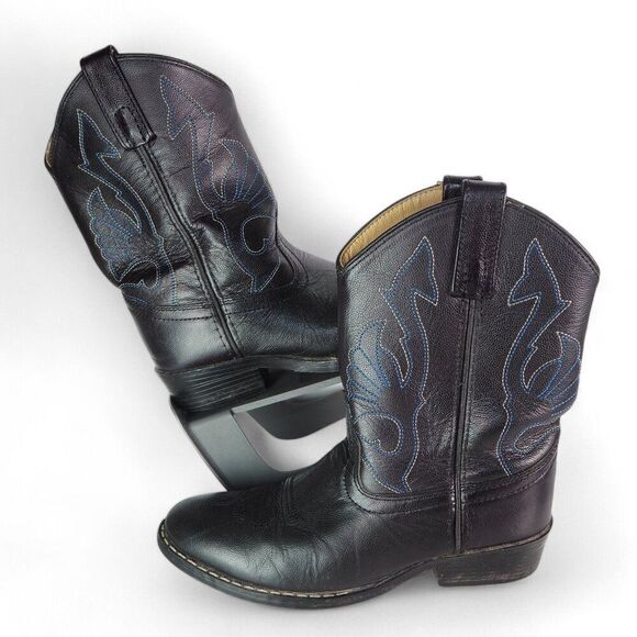 Masterson Boot Company Western Style Cowboy Boots Black RB2001C Youth 2.5D - Picture 1 of 11